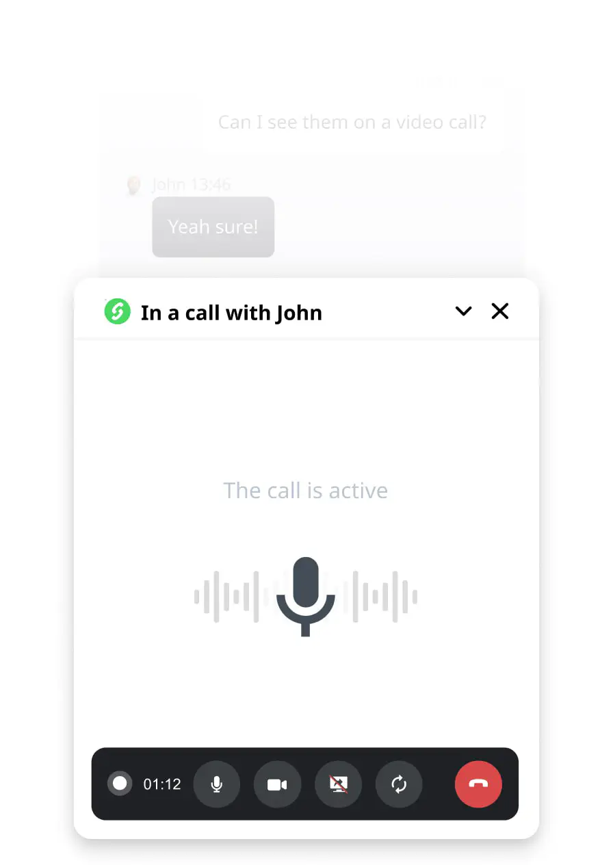 Instant voice call inside the chat.