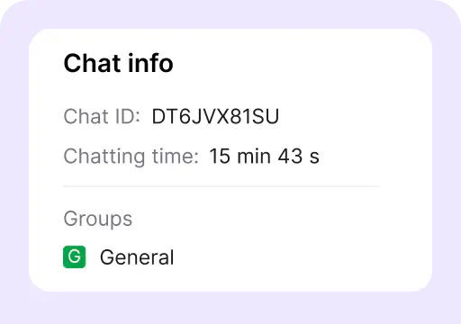 Chat info is one of the areas available in the customer details tab inside the Archives section of the LiveChat agent app. It's where you see chat ID, queue time, and other chat information.