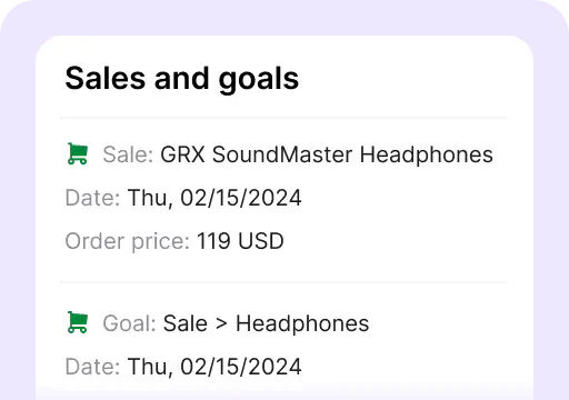 Sales and goals is one of the areas available in the customer details tab inside the Archives section of the LiveChat agent app. It's where you see sales and goals data for a particular chat.