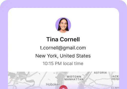 Contact information is one of the areas available in the customer details tab inside the Chats section of the LiveChat agent app. It's where you see the name, email, time zone, and location of a customer.