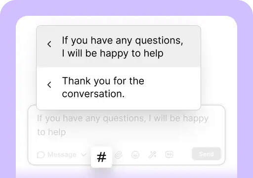 Canned responses is one of the areas available in the chat feed inside the LiveChat agent app. They let you send predefined messages with just a few clicks.